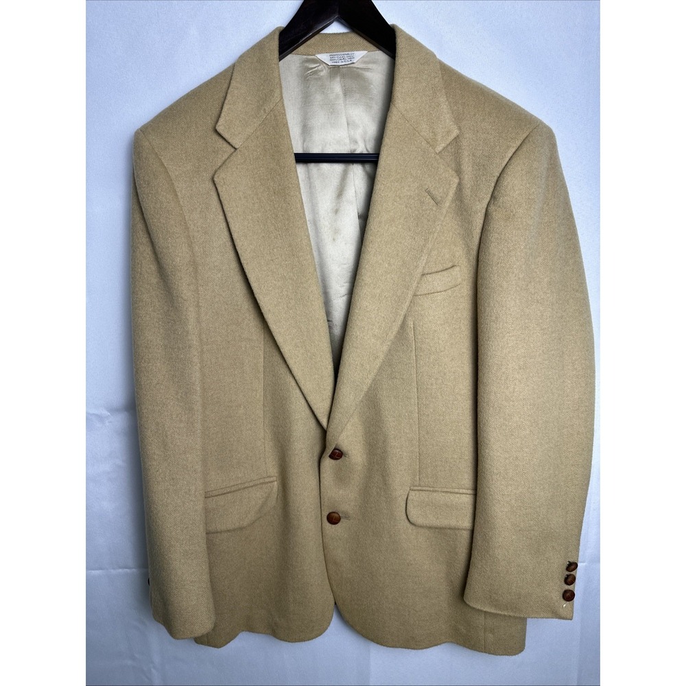 VTG Heather & Tweed 100% Camel Hair Men's Sz 42R Sport Coat/Blazer MadeUSA Tan